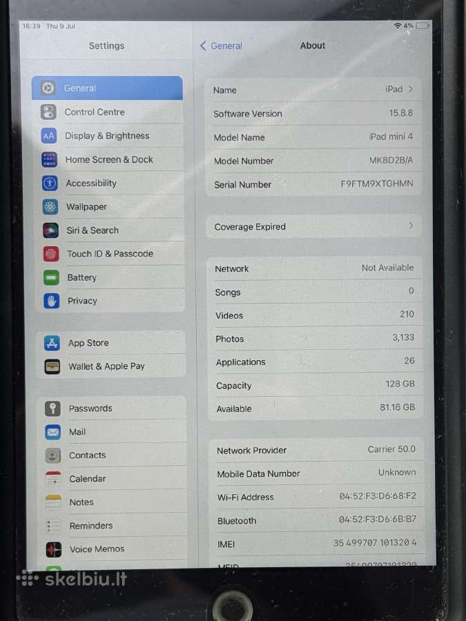 Apple iPad mini 4 WiFi + cellular - nuotraukos Nr. 3