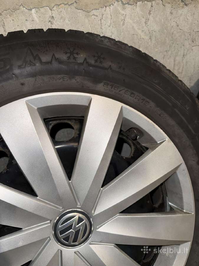 VW R16 ratai su Dunlop žieminėmis padangomis 215/6 - nuotraukos Nr. 4