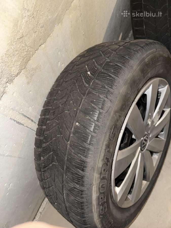 VW R16 ratai su Dunlop žieminėmis padangomis 215/6 - nuotraukos Nr. 5