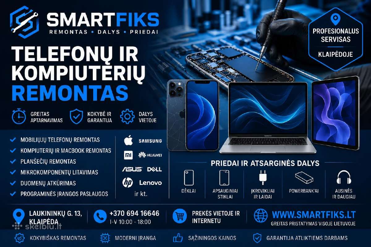 Telefonų ir kompiuterių remontas Klaipėdoje