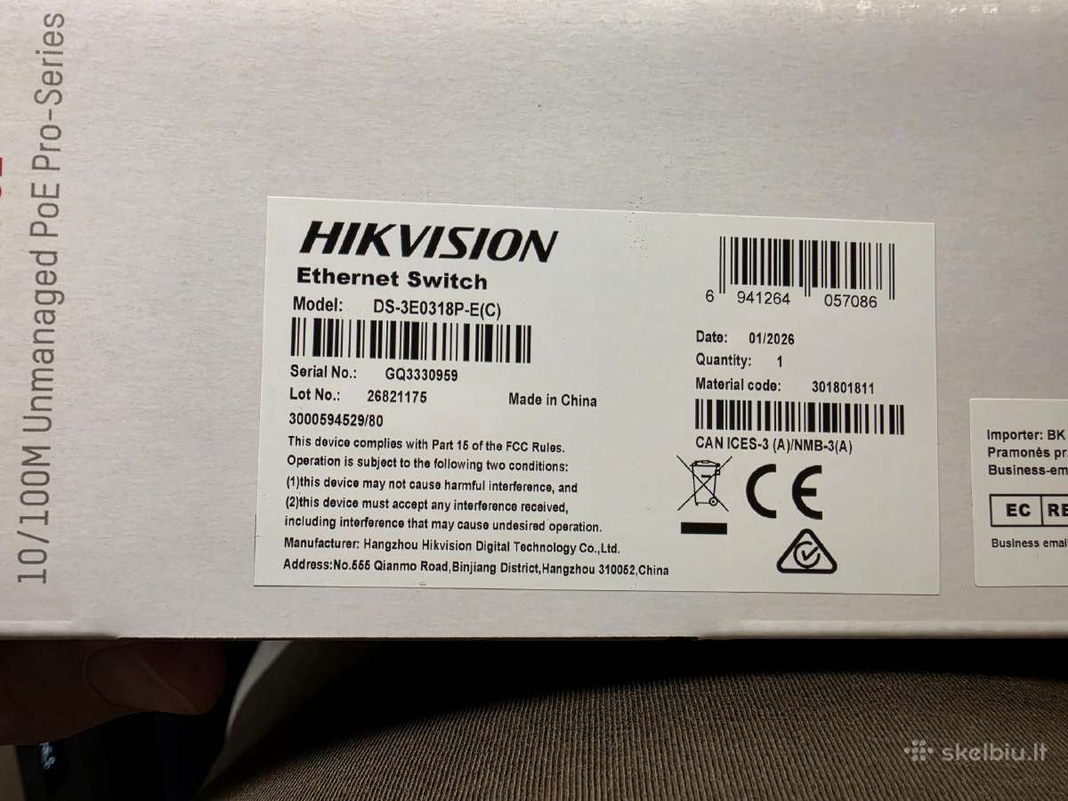 Komutatorius (switch) hikvision - nuotraukos Nr. 2