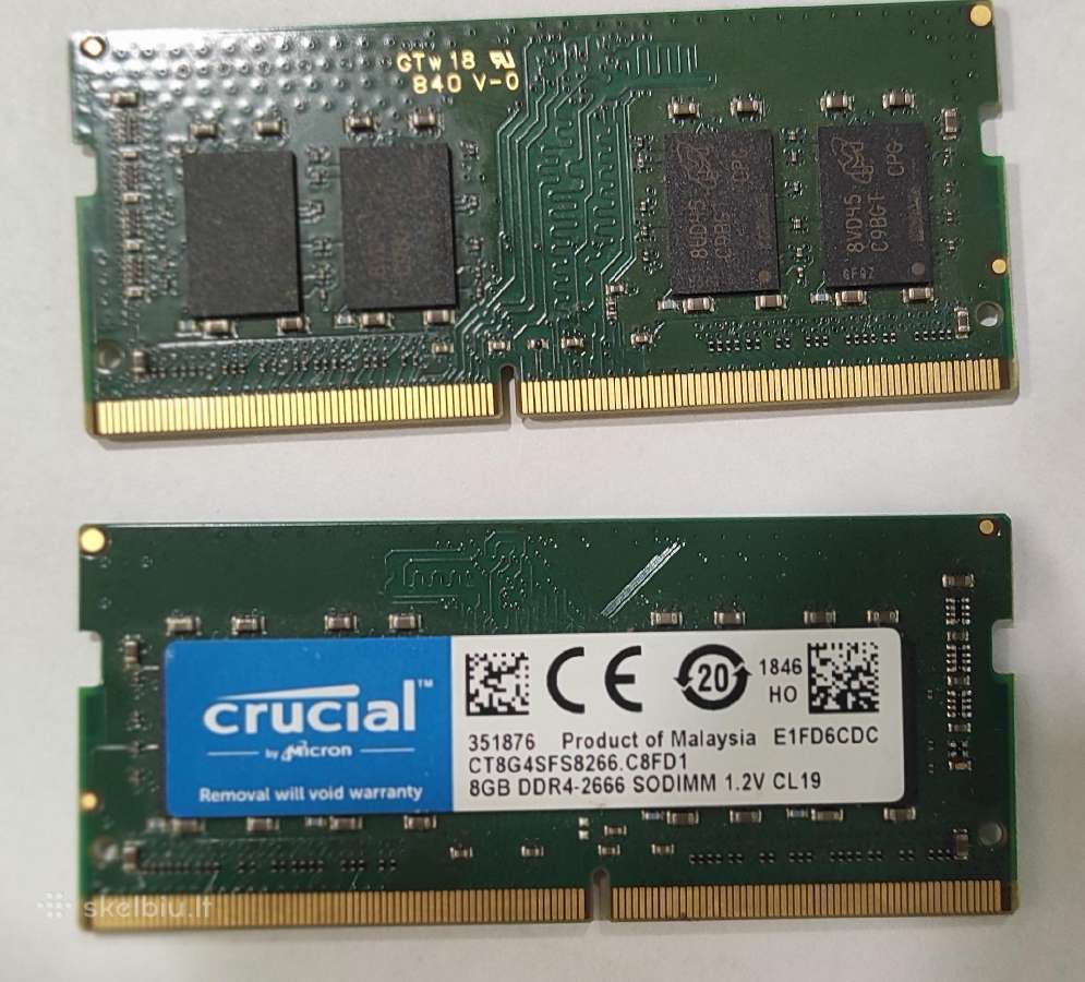 Neš. Kompiuterio RAM Crucial 8gb Ddr4-2666