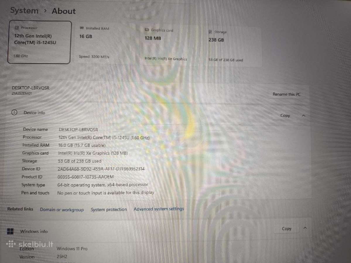 T14 Gen3 14.0 Fhd Ips i5-1245u 16gb 256gb 1% - nuotraukos Nr. 4