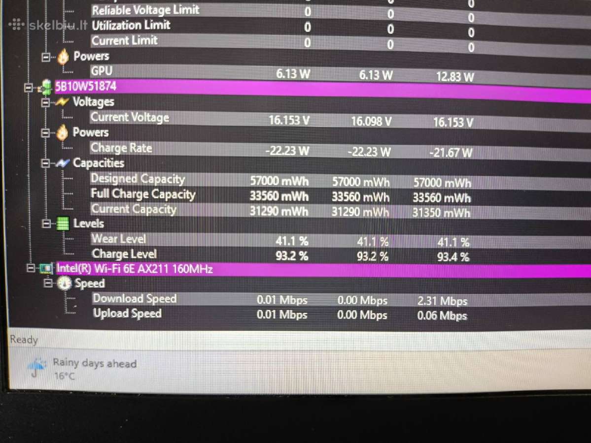 T14s Gen 3 Fhd+ 400 Nit I7-1260p 32gb 512gb 41% - nuotraukos Nr. 6