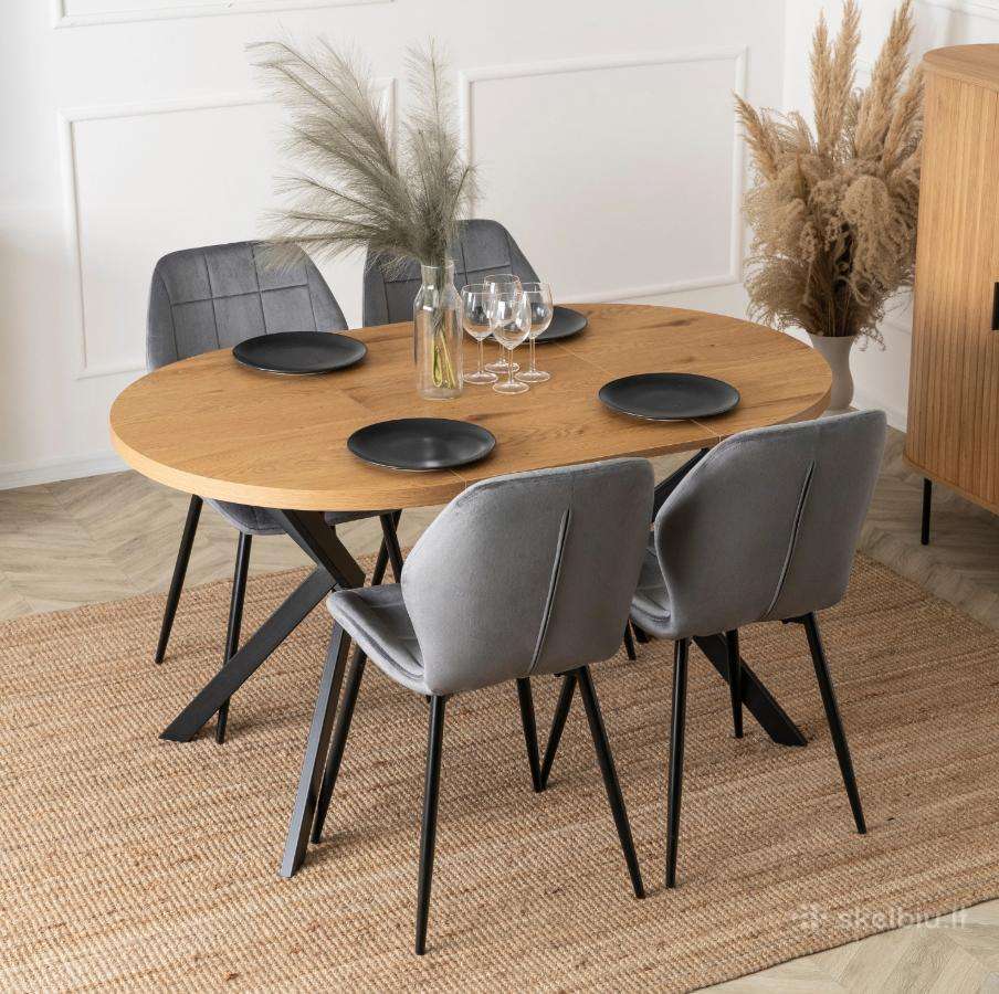 Apvalus išskleidžiamas stalas Modern, 100–250 cm - nuotraukos Nr. 2