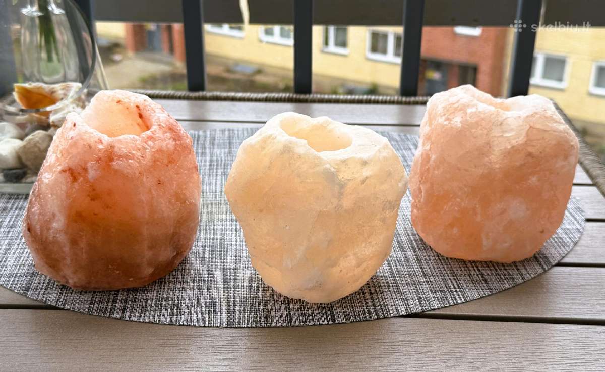 Natūralios rožinės Himalajų druskos žvakidės