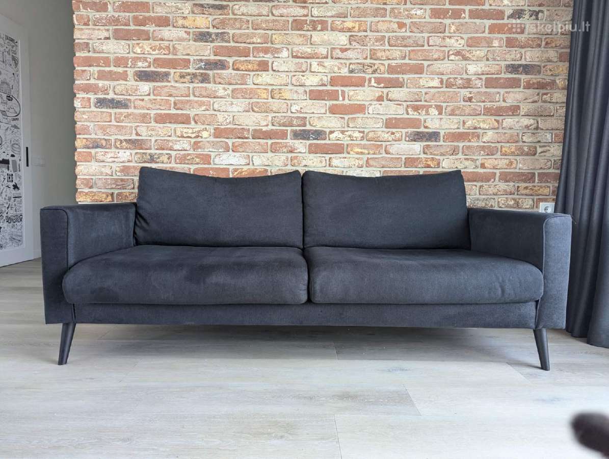 Tamsiai mėlyna sofa, 205 cm
