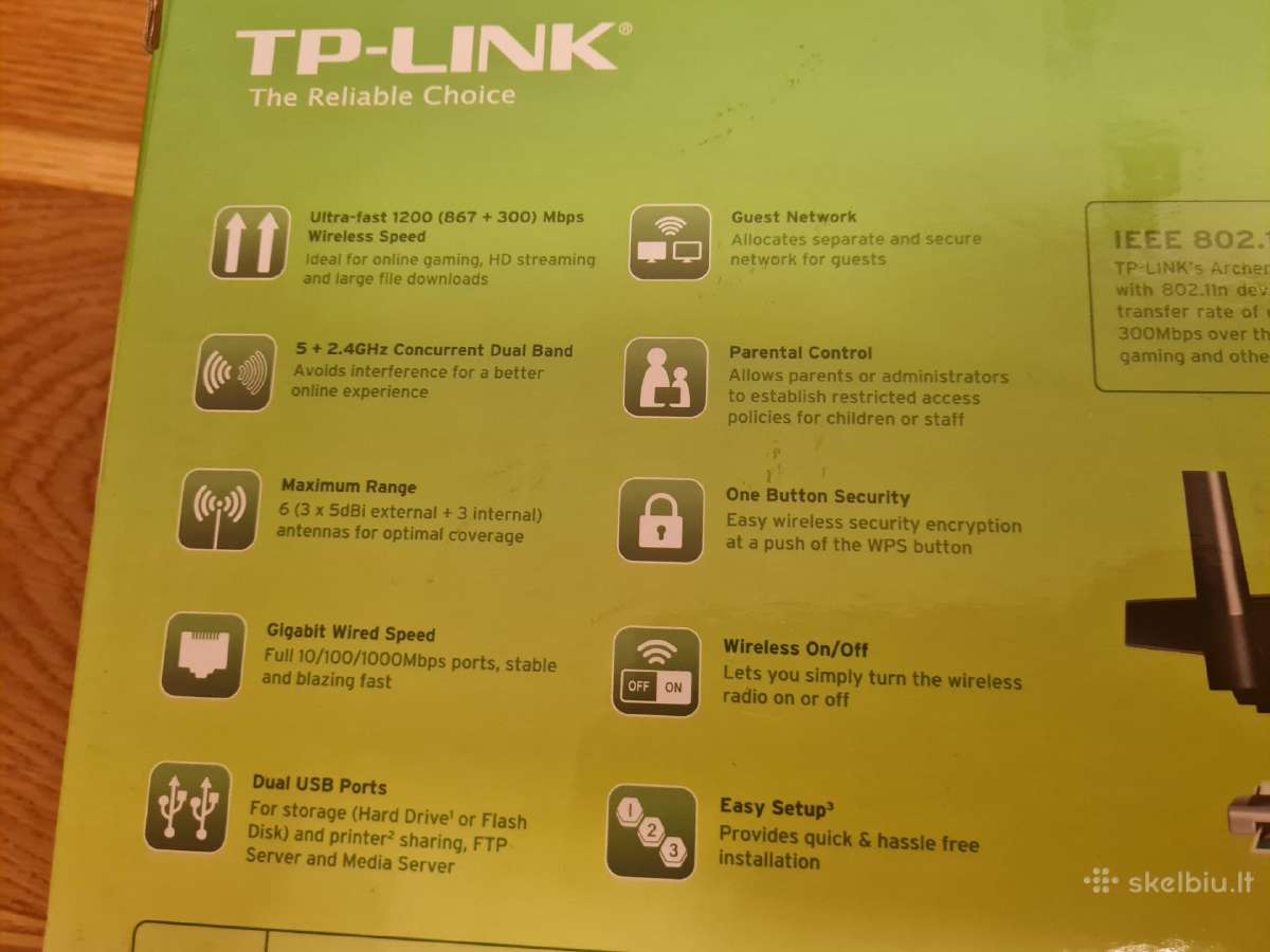 Maršrutizatorius Tp-link 2,4 / 5 GHz - nuotraukos Nr. 6