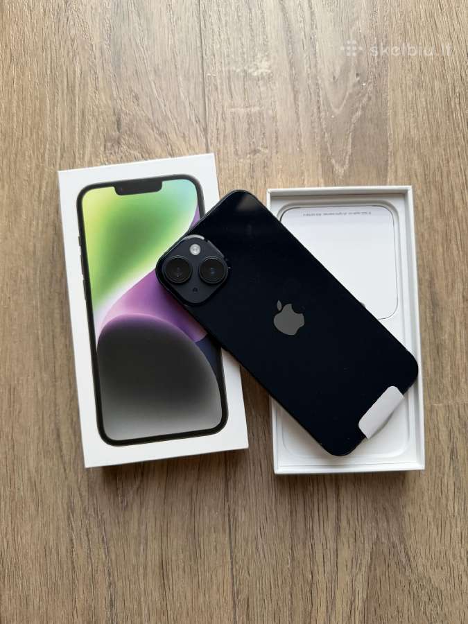 Parduodamas naujas iPhone 14 Midnight 128gb