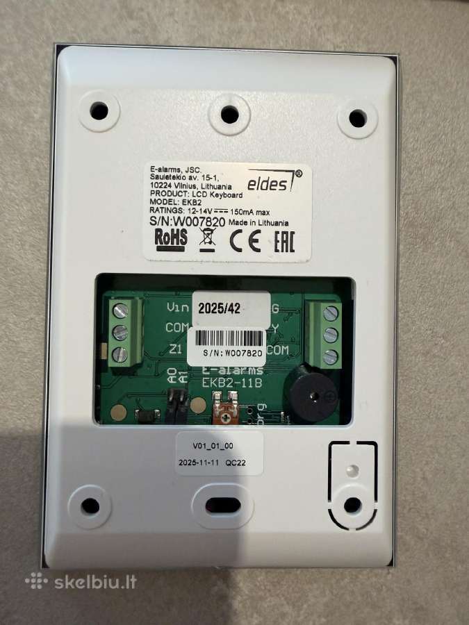 LCD klaviatūra Eldes Ekb2 white - nuotraukos Nr. 2