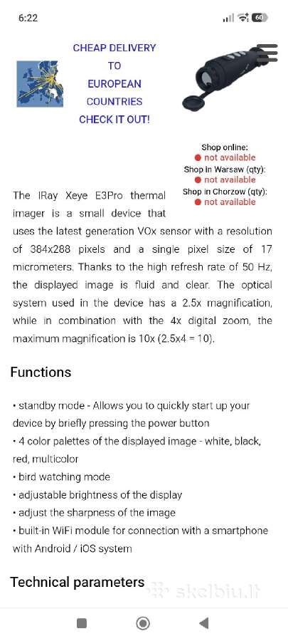 Termovizorius Xeye E3 Pro - nuotraukos Nr. 7