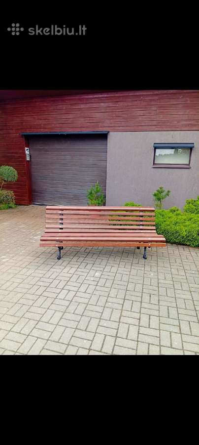 Lauko suolas 2m./80kg.kojos 44kg.atrestauruotos se - nuotraukos Nr. 3