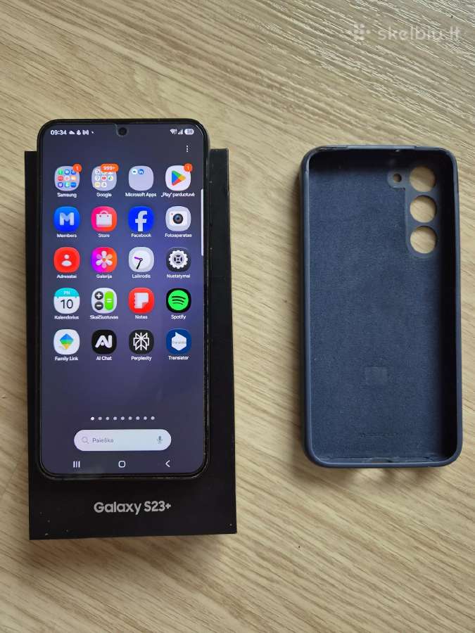Samsung Galaxy S23+ juodas, 8gb / 256gb, įkrovėjas