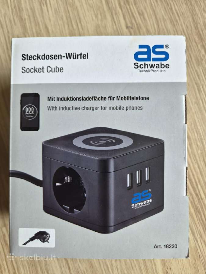 Usb, 220v ilgiklis su indukc. įkrovikliu telefonui