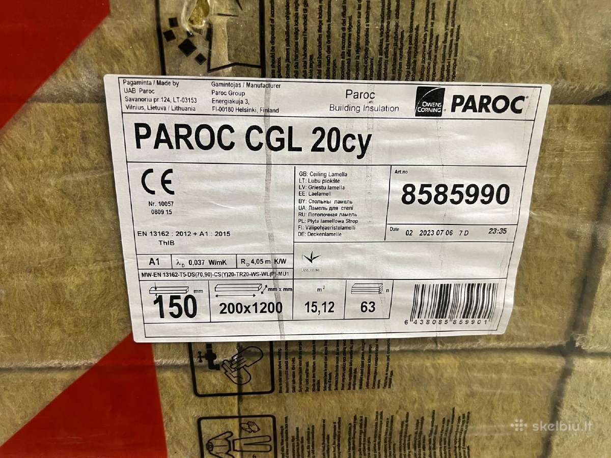 Parduodu likuti Paroc Cgl 20 cy vatos , storis 15 - nuotraukos Nr. 2