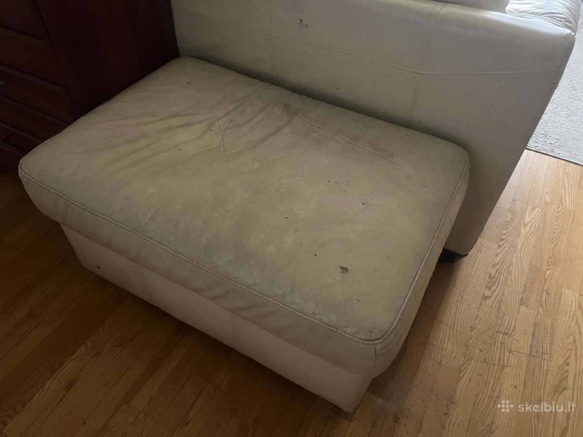 Dovanojama naudota odine sofa-lova su pufu - nuotraukos Nr. 2
