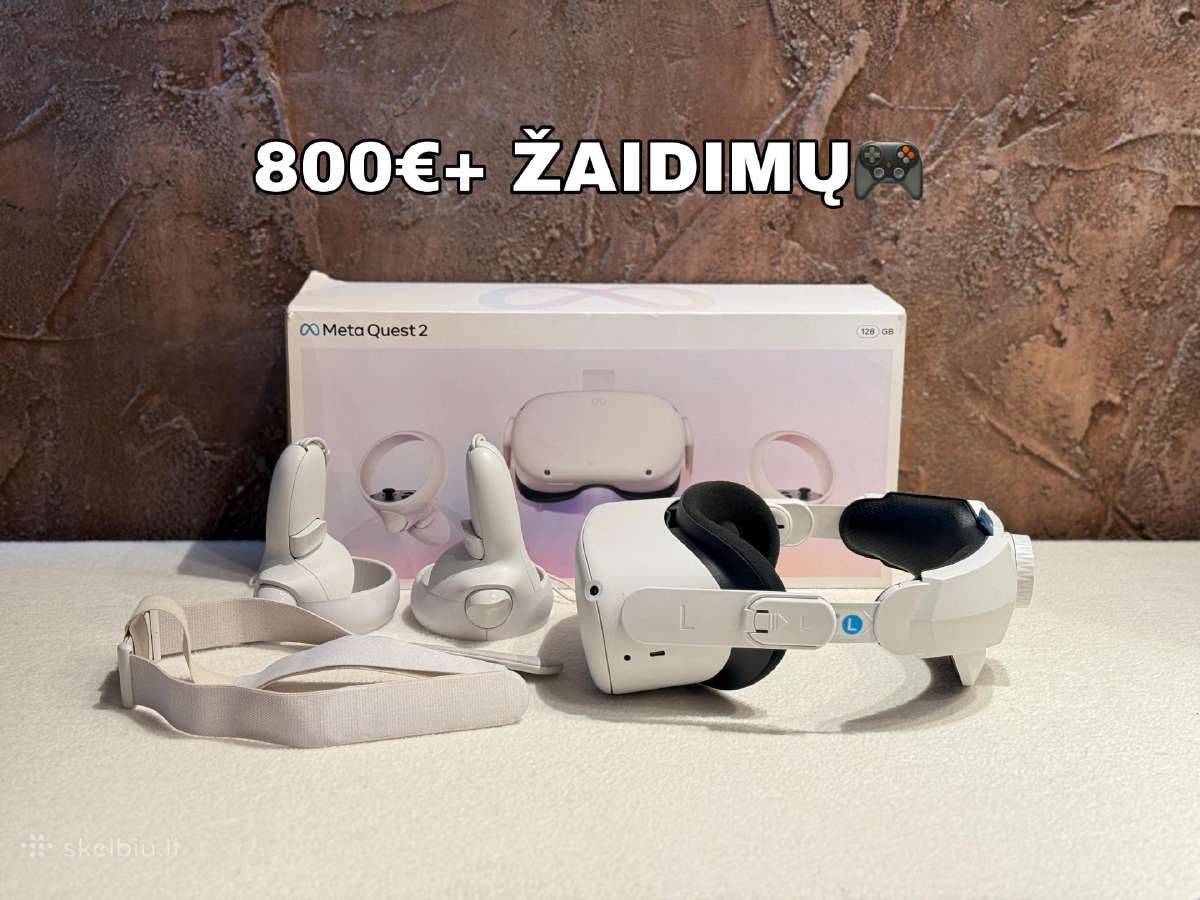 800€ žaidimų! Meta Quest 2 128gb Oculus Vr Priedai