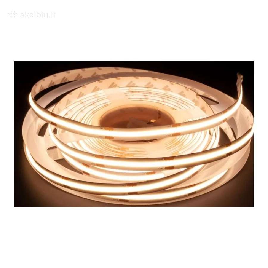 Cob LED juosta, 320d, 24v, 12w, 3000k, 8mm, Ip20,