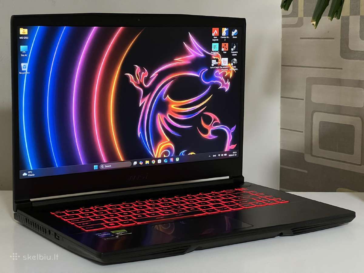 Parduodamas Msi Gf63 su Rtx 3050, I7-11k, 144hz. - nuotraukos Nr. 2