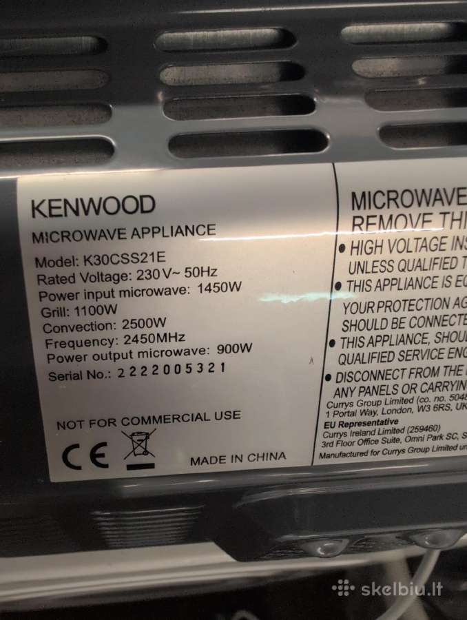 Mikrobangų krosnelė " Kenwood" - nuotraukos Nr. 4
