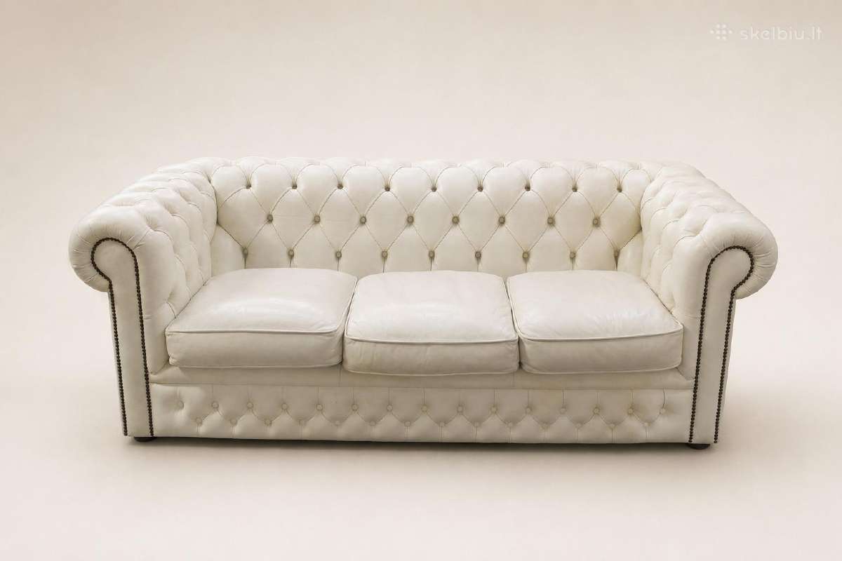 Natūralios odos sofa - nuotraukos Nr. 3