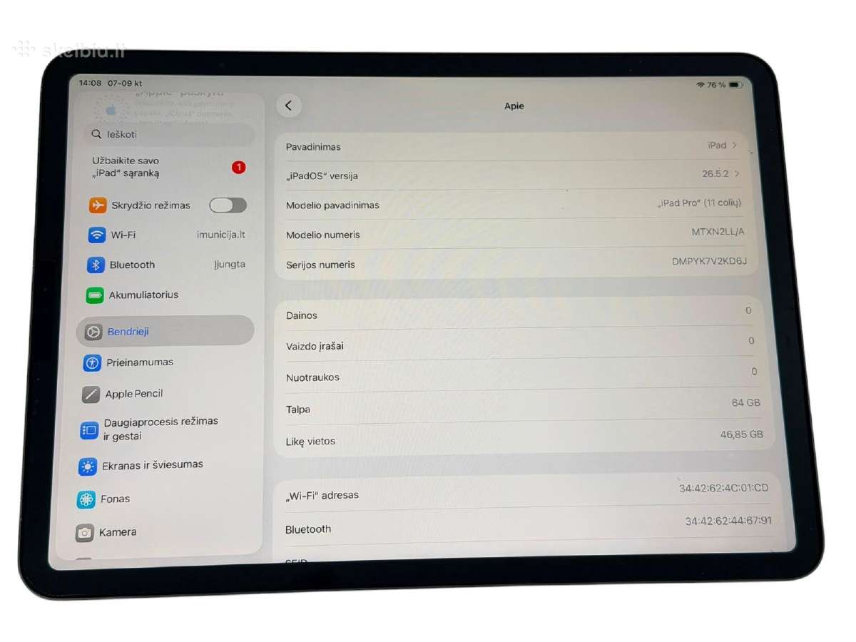 iPad Pro 11 (2018) 64gb + 3 mėn. garantija - nuotraukos Nr. 4