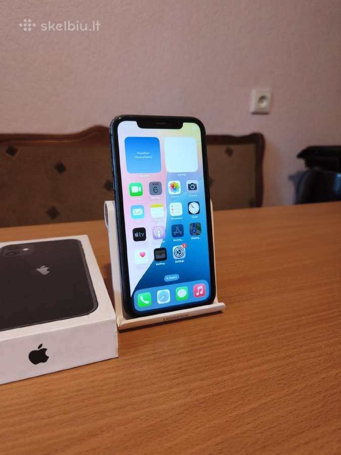 Juodas iPhone 11 , 64gb , 100% baterry health