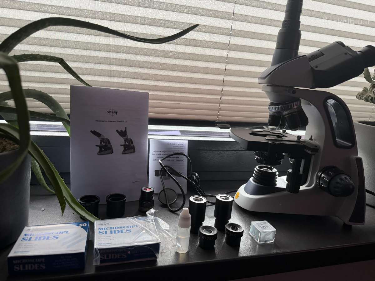 Sw-380t mikroskopas + 5 Mp kamera + pilna komplekt - nuotraukos Nr. 5