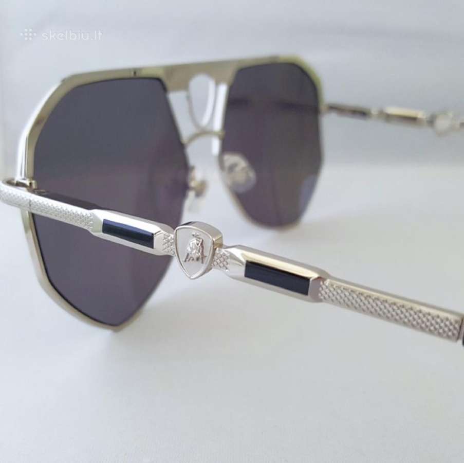 Tonino Lamborghini Shield Silver Aviator Akiniai - nuotraukos Nr. 3