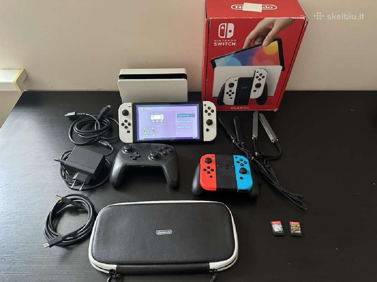 Nintendo Switch Oled komplektas su priedais