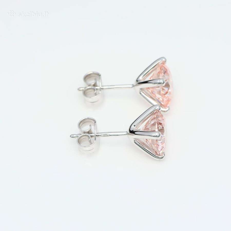 Aukso(750) auskarai su rožiniais deimantais (3,3ct - nuotraukos Nr. 4