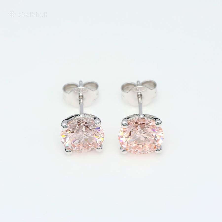 Aukso(750) auskarai su rožiniais deimantais (3,3ct - nuotraukos Nr. 5
