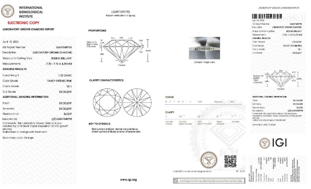 Aukso(750) auskarai su rožiniais deimantais (3,3ct - nuotraukos Nr. 6
