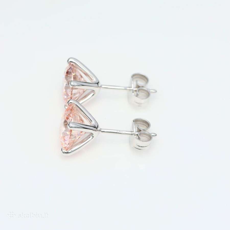 Aukso(750) auskarai su rožiniais deimantais (3,3ct - nuotraukos Nr. 7