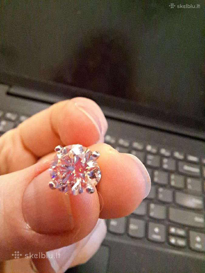 Aukso(750) auskarai su rožiniais deimantais (3,3ct - nuotraukos Nr. 2