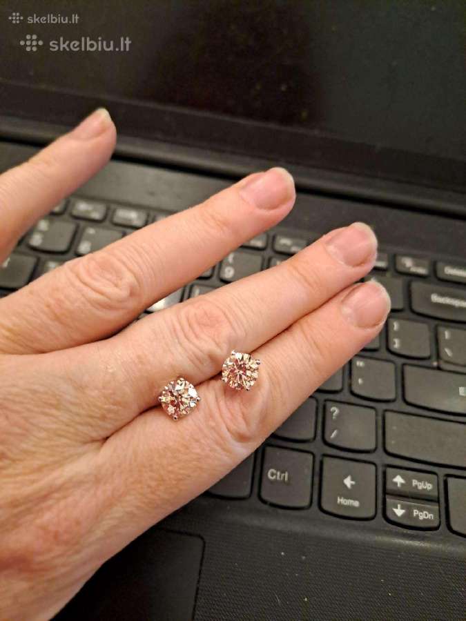 Aukso(750) auskarai su rožiniais deimantais (3,3ct