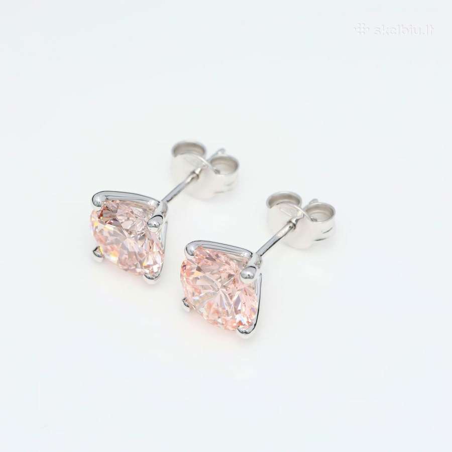 Aukso(750) auskarai su rožiniais deimantais (3,3ct - nuotraukos Nr. 15