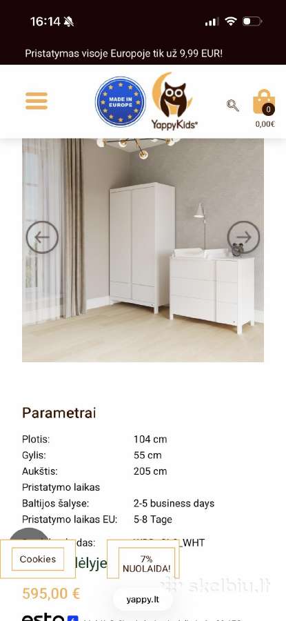 Vaikų kambario komplektas Yappykids