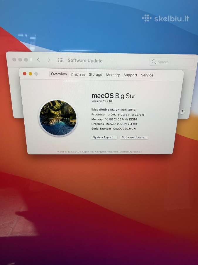 Apple iMac (Retina 5k, 27-inch, 2019) i5/16/1tb - nuotraukos Nr. 2