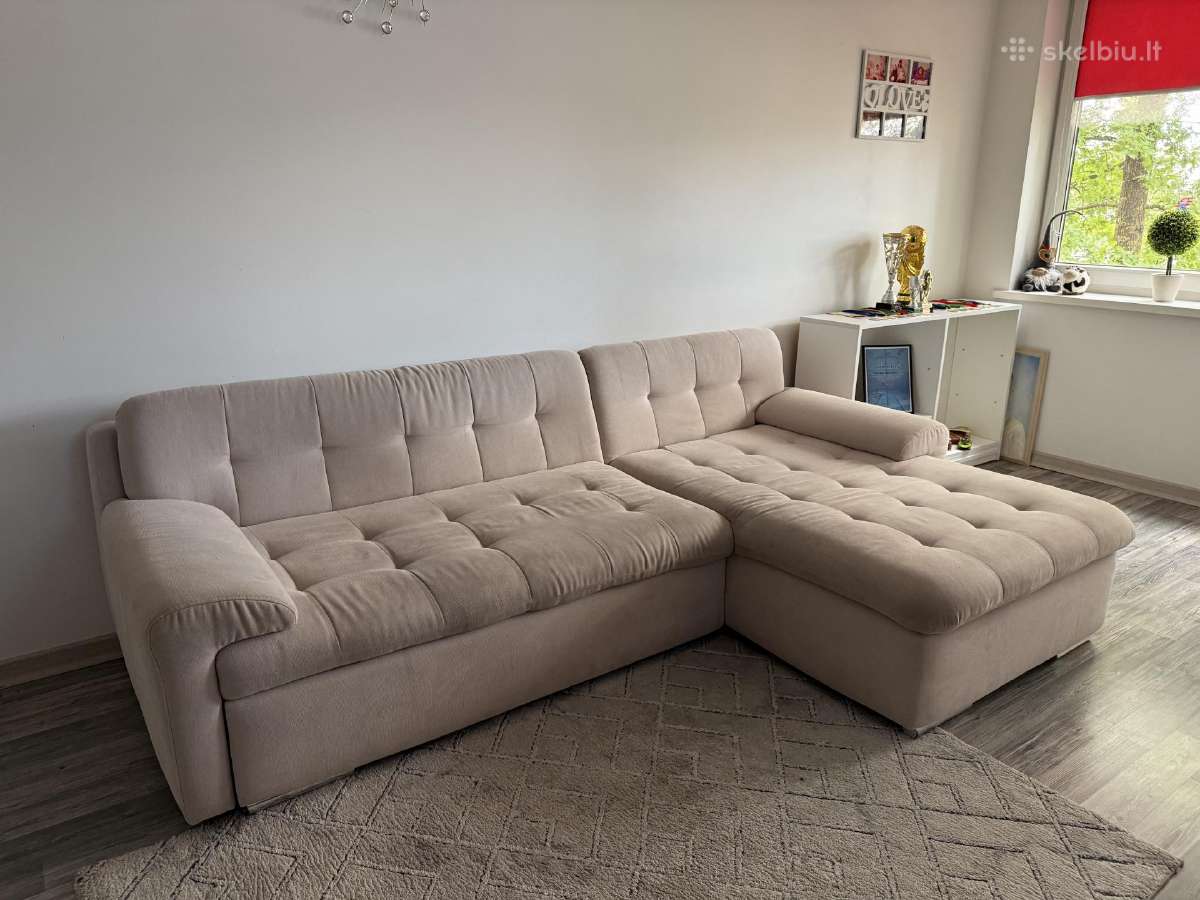 Kampinė sofa-lova su miegama funkcija