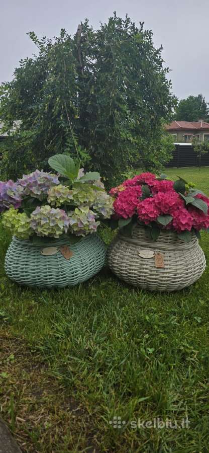 Rankų darbo pinti kašpo vazonai