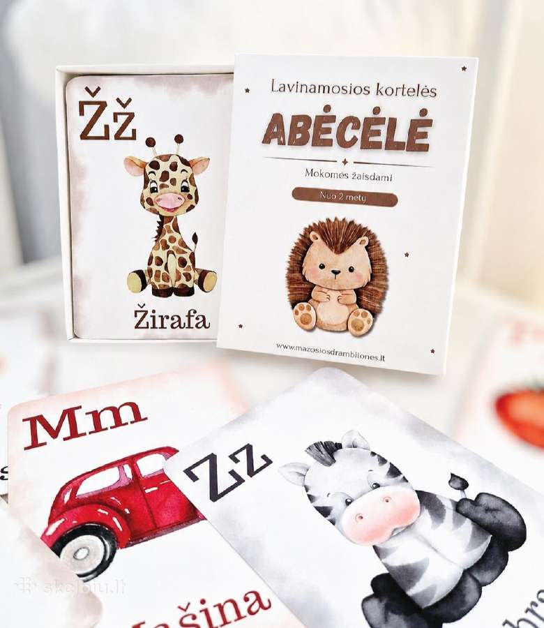 Abėcėlės kortelės nuo 2 metų