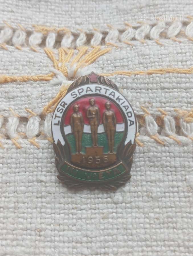 Ženklas Ltsr 1956m. spartakiada 3viet.