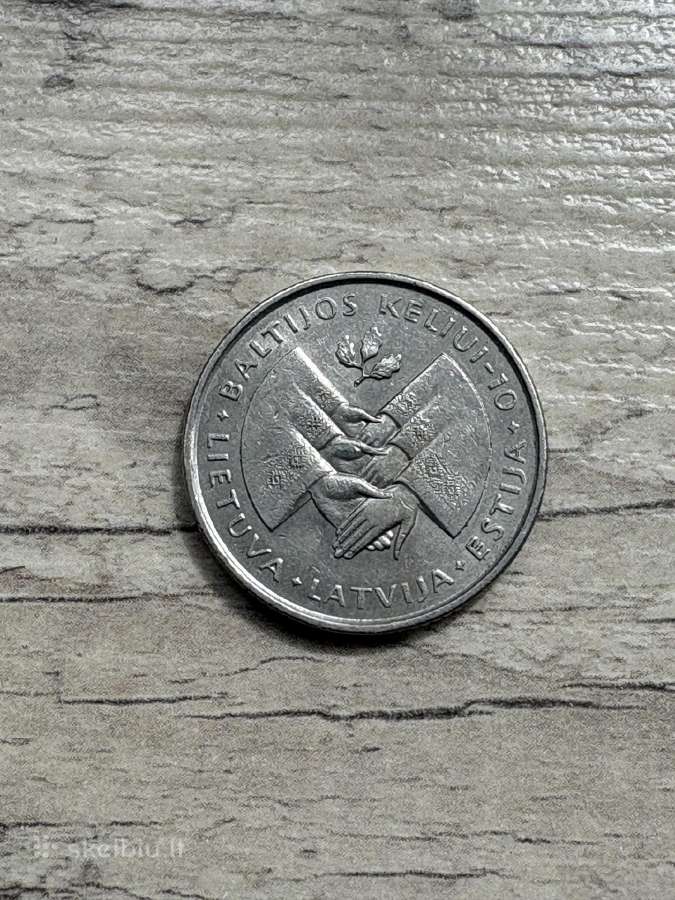 1 lito proginę monetą „Baltijos keliui – 10“