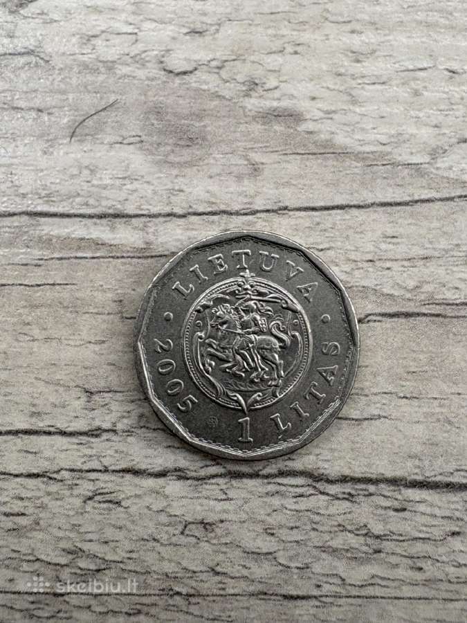 1 lito proginė moneta 2005 metai - nuotraukos Nr. 2