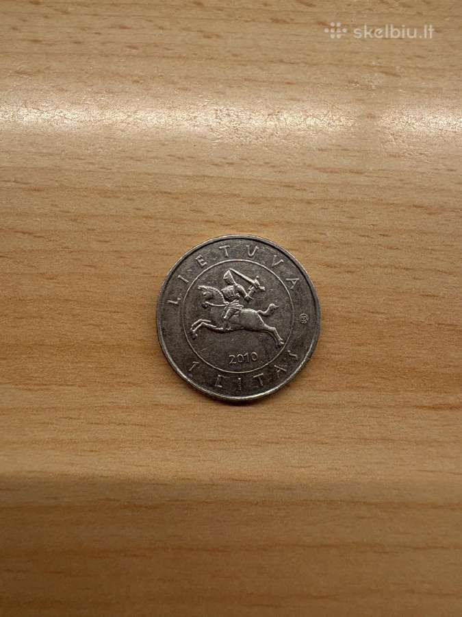 1 litas moneta Žalgirio mūšis 2010 metai - nuotraukos Nr. 2
