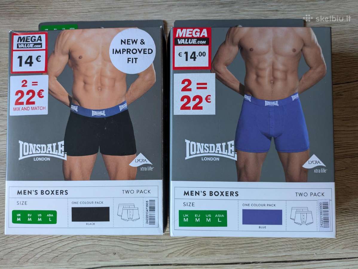 Nauji „lonsdale“ apatiniai, M dydis – 4 vnt.