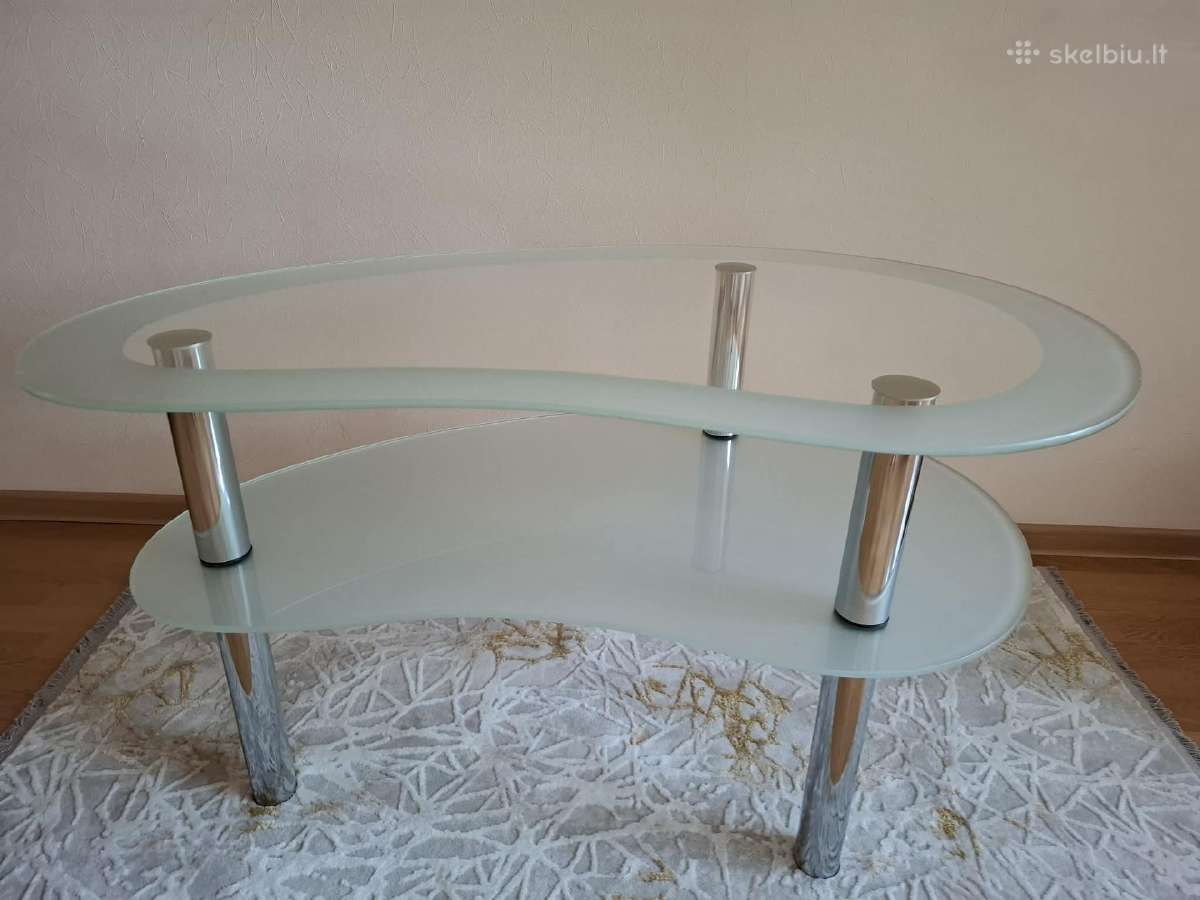 Stiklinis kavos staliukas