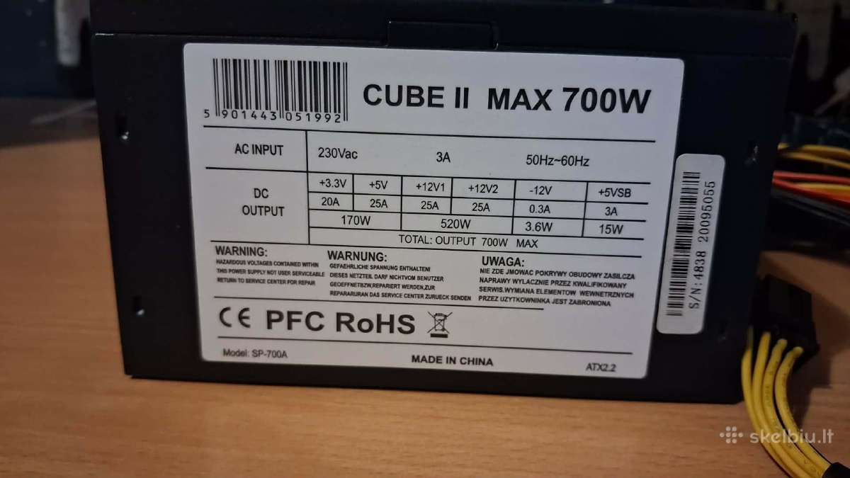 Cube 2 max 700w maitinimo blokas