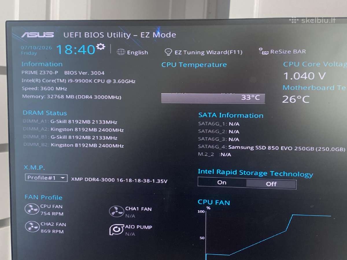 Parduodu Pc su i9-9900k ir Gtx 1080 ti
